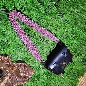 NEW!!! | Handmade | 33" | Braided | Pink | Crystal | Rhinestone | Purse | Strap